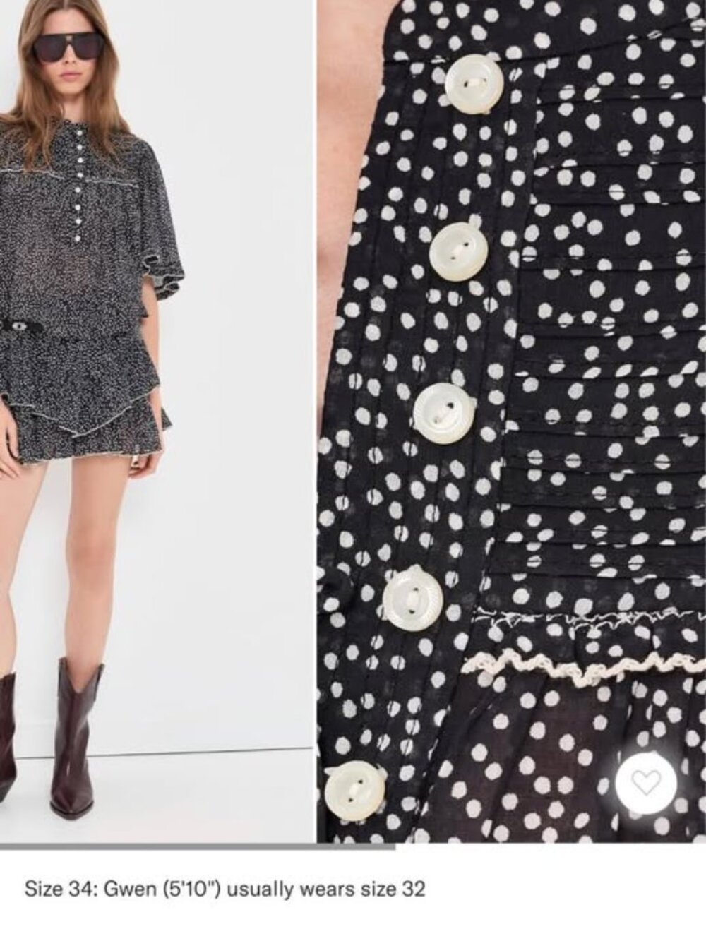 Isabel Marant Étoile Douna Blouse in Black/Ecru - Picture 4 of 5